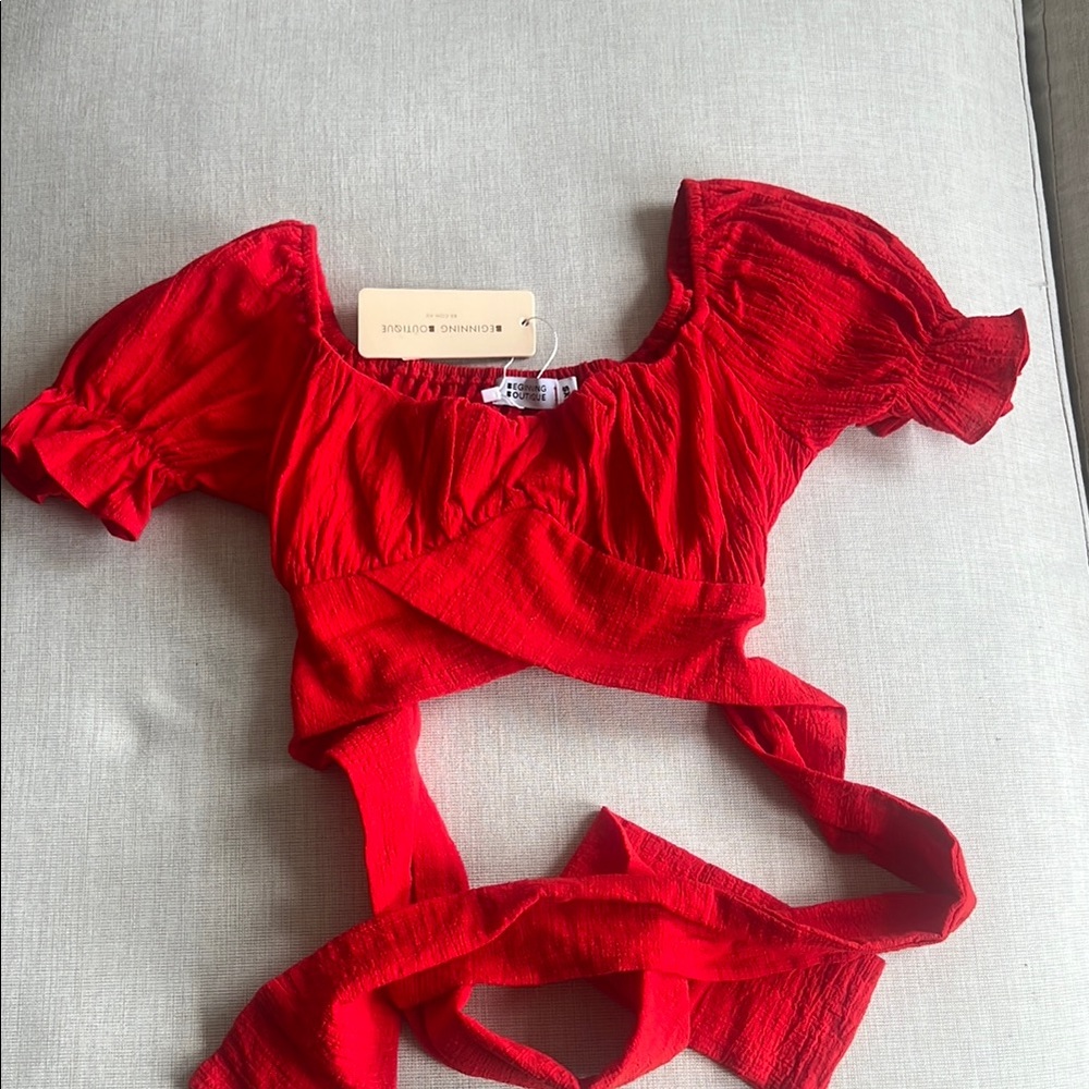 Beginning Boutique Wrap Crop Top